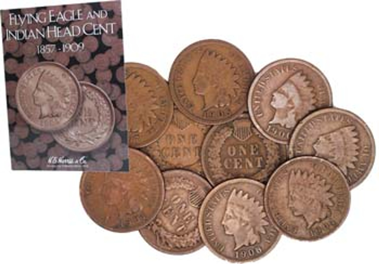 1859-1909 Indian Head Cents Set of 10 Different Good