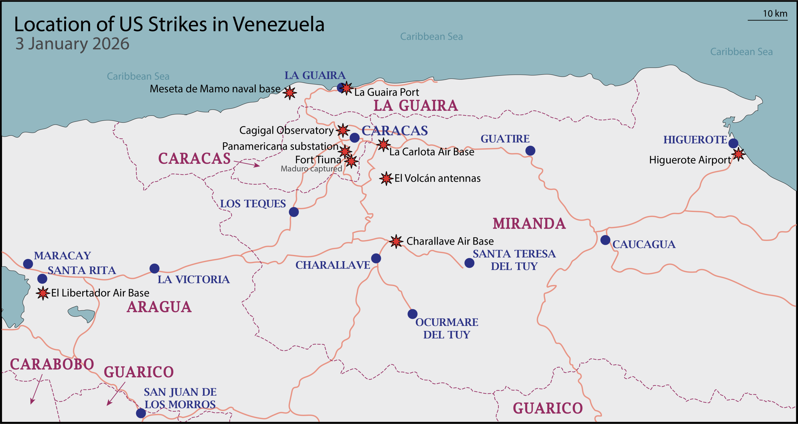 File:2026 Venezuela strikes map.png - Wikimedia Commons