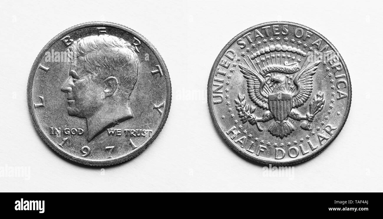 Kennedy half-dollar, obverse and reverse Stock Photo - Alamy