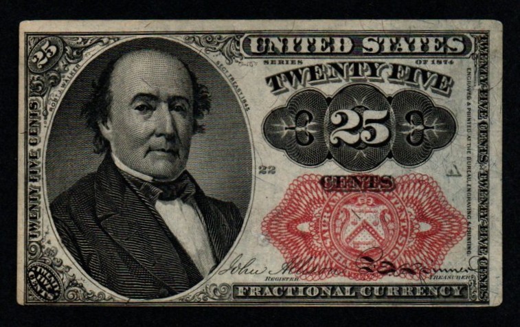 5th Issue 25c Robert Walker BEAUTIFUL AU+ Fractional Currency! | eBay