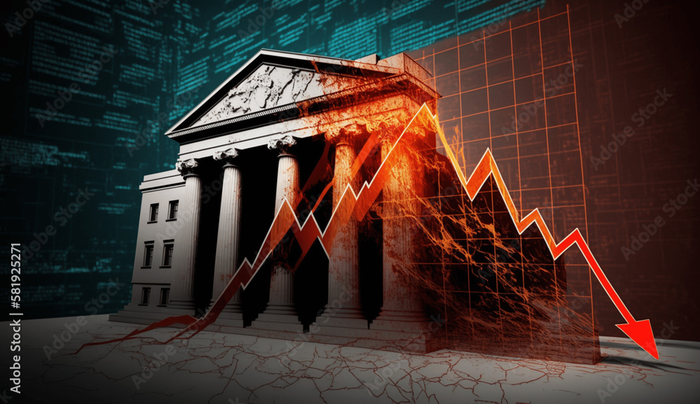 Bank crash stock market crash ai generated Stock Illustration ...