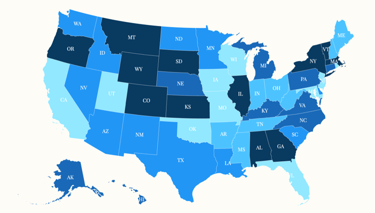 Map shows how much you need to be rich in each state