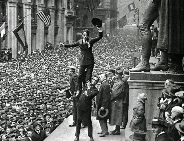 Charlie Chaplin, other stars promote Liberty Bonds on Wall Street in 1918 |  Doughboy Foundation