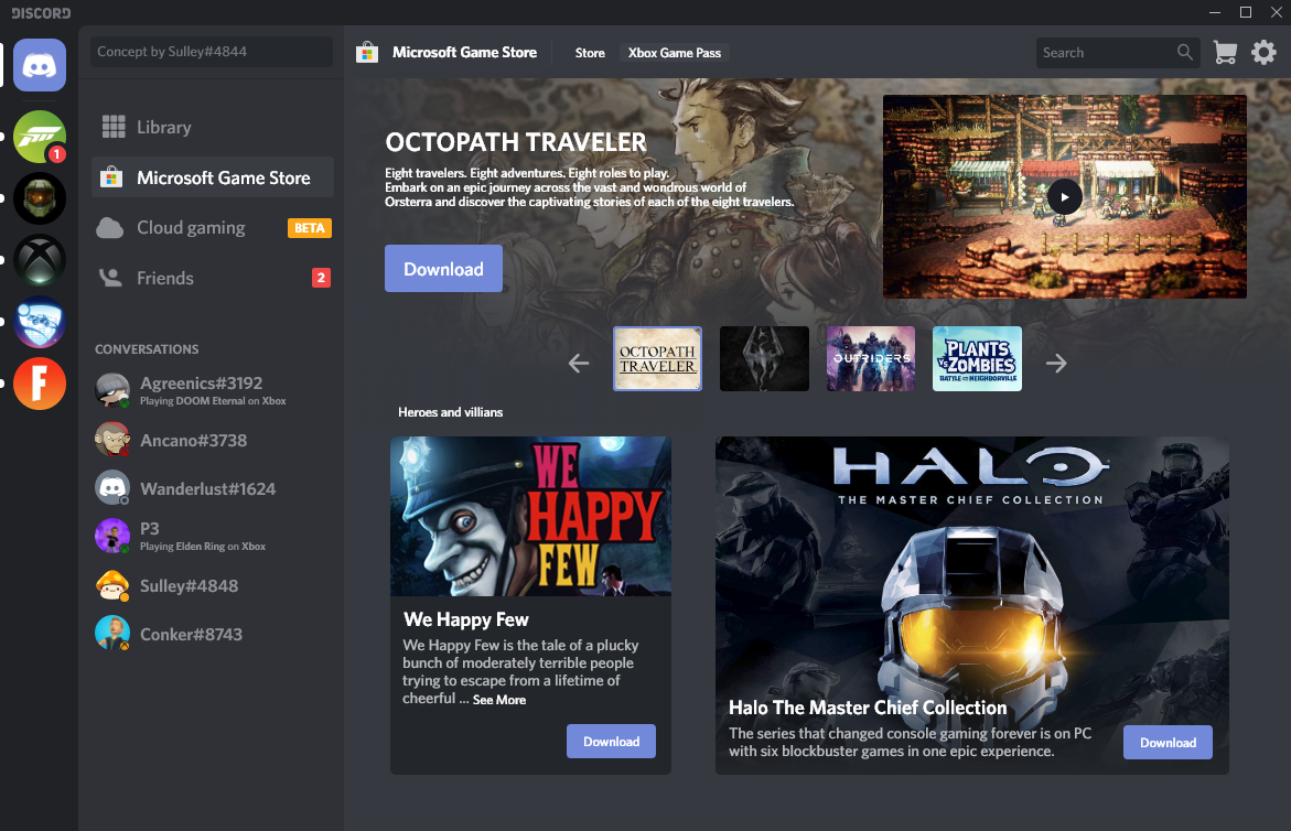 The Future of Discord | Concept for the Microsoft Game Store | One ...