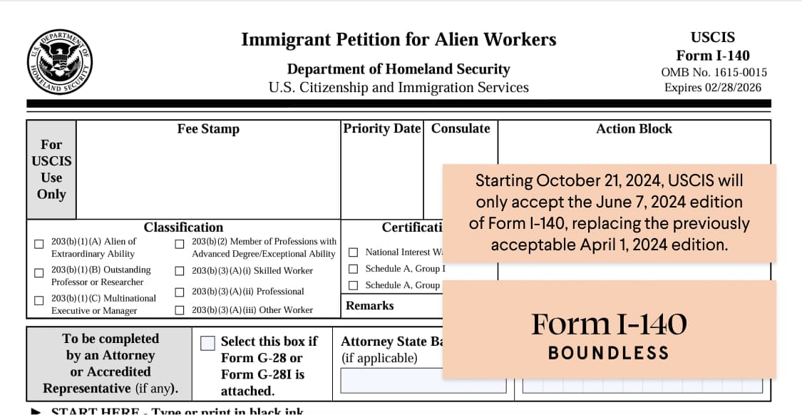 Form I-140: A Comprehensive Guide for 2024 for Employers and International  Employees - Boundless